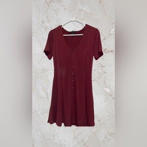 Burgundy mini dress